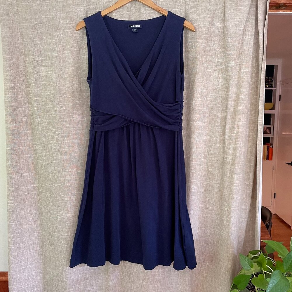 Lands End Fit & Flare Dress - Navy Blue